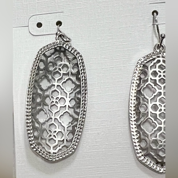 NWT Kendra Scott Limited Edition Elle Earrings Silver Filigree Nordstrom Release - Picture 4 of 6